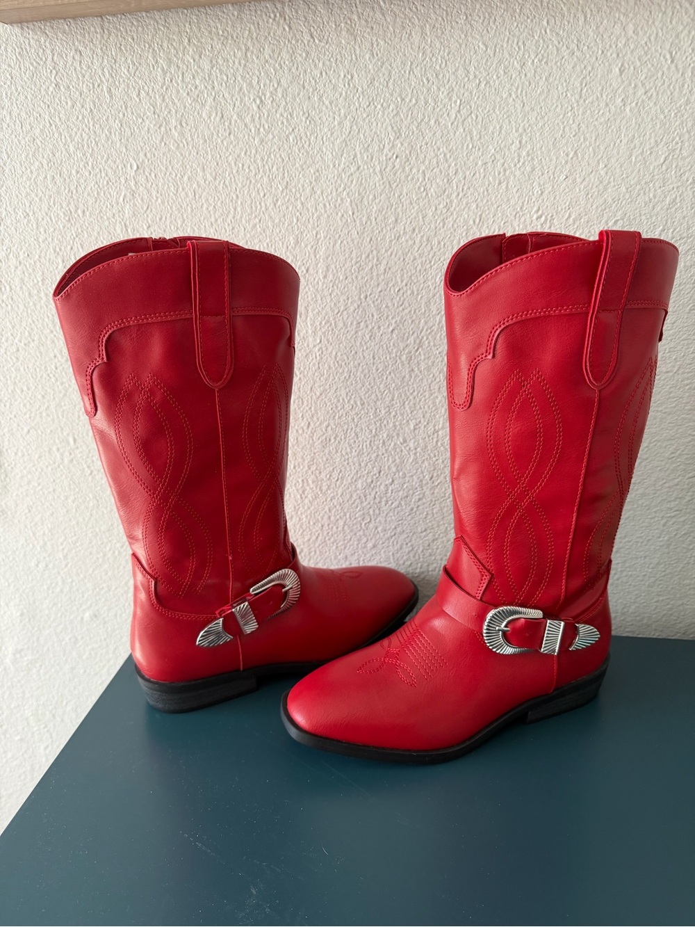 Dolce Vita Red Kids Western Buckle Boots